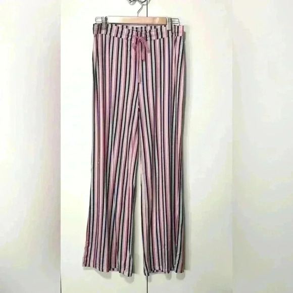 Ink +Ivy Women’s PJ Bottoms Pink Navy Blue White Striped Wide Leg size Small NWT - Picture 1 of 8